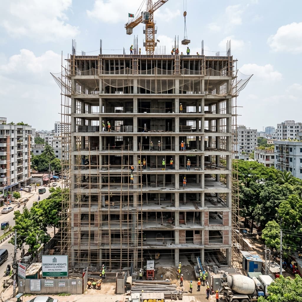 চলমান আবাসন প্রকল্পের সাইট ভিউ
